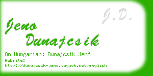 jeno dunajcsik business card