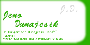 jeno dunajcsik business card